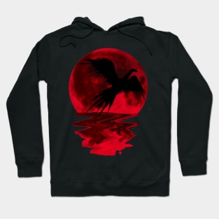 red moon bird 4 Hoodie